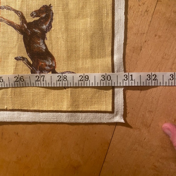 Vintage horse print kitchen cloth. 100% linen. - Picture 6 of 14